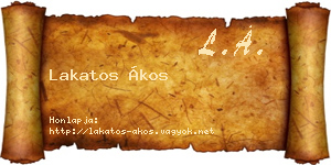 Lakatos Ákos névjegykártya