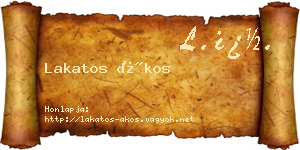 Lakatos Ákos névjegykártya